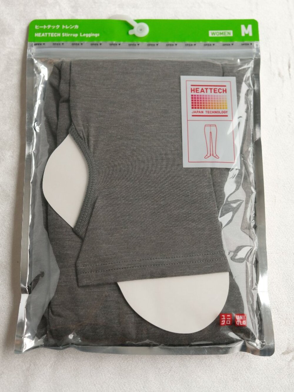 NIB Uniqlo Heattech Stirrup Leggings, dark heather grey, Medium